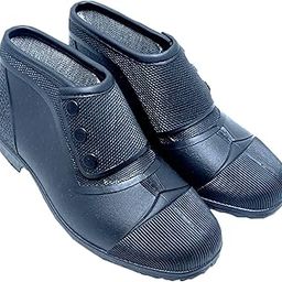Efficacy Unisex-Adult Black Safety PVC Leather Button Boot For Rainy No Risk Safety Shoes Without Steel Toe Size 9-image-57