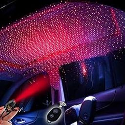 Automaze LED Laser Light, 2 Pattern & 3 Modes with Wireless Remote & Voice Control - Roof Decoration Interior for Car (Red)-30