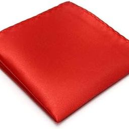 Red Premium Mens Solid Micro Fiber Silk Satin Pocket Square Wedding Handkerchiefs-image-4