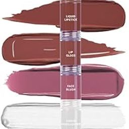 Bellavita High Five 5-in-1 Face Glam Makeup Stack- Eyeshadow, Highlighter, Lip Gloss, Lipstick & Blush | Long-Lasting, Smudge-Proof, Travel-Friendly | Coy Queen | 4.3ml-4