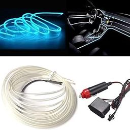 AutoBizarre Ice Blue Color 5 Meters Car Interior Decoration Cold Light Line Electroluminescent Ambient Lighting EL Wire (Works With All Cars) (Ice Blue)-15