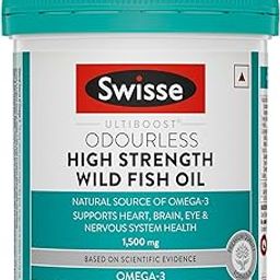 Swisse Fish Oil with 1500mg Omega 3 - One Capsule Per Serving, Highest Omega-3 Content, Manufactured In Australia - 60 Days Pack-0