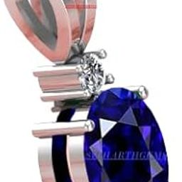 5.25 Ratti (AA++) Certified Blue Sapphire Pendant Locket (Nilam/Neelam Stone Silver Plated Pendant Locket)(Size 20 to 23) for Men and Woman-image-32