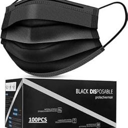 MEELANA Nonwoven Fabric Disposable 3 Ply Surgical Mask for Unisex (Black 50)-picture-28