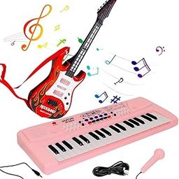 KID KRAZE® Combo 37 Key Piano Keyboard with Recording and Mic with Musical Guitar for Kids Analog Portable Keyboard-3