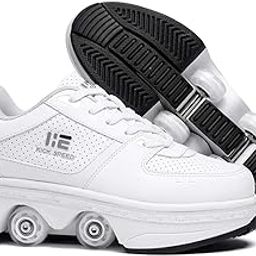 2-in-1 Roller Skates & Sneakers Unisex Retractable Wheels Outdoor Fun & Fitness Kick Roller Shoes-15