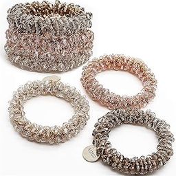 ADORNISH Crystal Hair Ties White Elastic Hair Scrunchies Crystal Hair Bands Bead Ponytail Holders Hair Ropes Hair Accessories for Women and Girls (Pack of 3)-image-22
