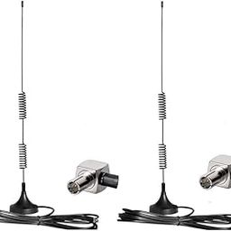 NISTECH 7dBi External Magnetic Double Coil Antenna (Pack of 2) with TS9 Male Right Angle Connectors for Modem Dongle M5 / MR5100 M1 / MR1100, Verizon Jetpack 8800L MiFi Hotspots - MA17-image-0