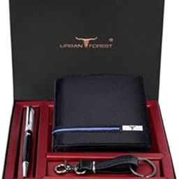 Shay Black/Blue Leather Wallet, Diamond Pen & Keychain Combo Gift Set for Men-41