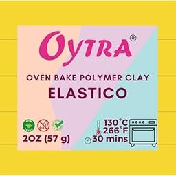 Oytra 57g Polymer Oven Bake Clay for Jewelry Making Elastico Series (Yellow)-18