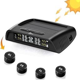 Skyshop® C240 Prime (Voice Alert) External USB/Solar TPMS (Car Tyre Pressure Monitoring System) Tire Pressure & Temperature Display-2