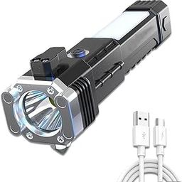 Shopeleven Torch Light,LED 3W Torch Light Rechargeable Torch Flashlight,Long Distance Beam Range Car Rescue Torch with Hammer-15