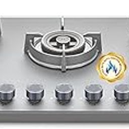 Sujata 5 Burner Gas Stove Glass Top | 5 Years Warranty | Gas Chulha, Auto Ignition Gas Stove, SABAF, LPG & PNG Compatible, Brass Burner (Palladium FFD AI Black)-image-62