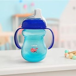 LuvLap Moby Little Spout Sipper for Infant/Toddler, 240ml, Anti-Spill Sippy Cup with Soft Silicone Spout BPA Free, 6m+ (Blue)-29
