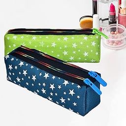 Kuber Industries Makeup Pouch | Rexine Cosmetic Pouch | Jewellery Utility Pouch | Toiletry Pouch for Girls | Travel Makeup Pouch for Girls | Storage Makeup Bag | Star Makeup Pouch | Pack of 2 | Multi-14