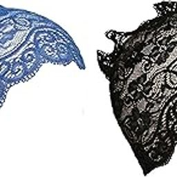 Women's Under Hijab cap | 2 Pcs Head Scarf Cap for Girls| | Lycra/Lace Net Stretchable Stole Headband, Dark Blue & Copper Brown Color Under Hiab Scarf Cap-image-26