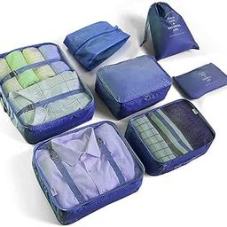 7 Set Packing Cubes for Travel Carry On Luggage, Lightweight Travel Storage Bags for Clothes, Large Luggage Organizers Packing Cubes Set for Travel Bag Suitcase-image-14