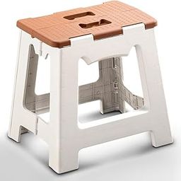 Juflix Compact Step Stool Foldable, Step Stools for Adults, Two-Step Stool, 16-Inch, Lightweight Stool, 330 LB Capacity, Non-Slip Folding Step Stool, Grey, Bamboo on Top || Pack of 1 (Brown)-19