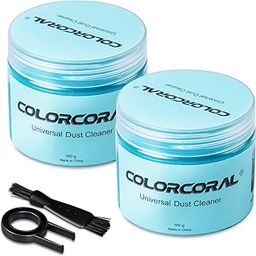 COLORCORAL Slime Type Cleaner, Adhesive Cleaner for Gap Cleaning, No Sticky Hands, Reusable, Cleaning Slime for Keyboard, PC, Car, Etc., Set of 2 Cans, Indigo-picture-24