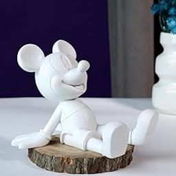 Hemzy Disney-Inspired Mickey Mouse Mobile Holder Stand – Resin Statue Showpiece for Desk, Table & Gift Use (White)-12