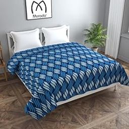 MORADO Double Bed Woolen Fabric Geometric Quilt Cover/Duvet Cover/Rajai Cover/Blanket Cover for Winters (90x100 Inches,Blue)-image-37