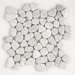 Stonestories Crystal White Flat Pebble Marble Mosaic Tile for Wall Cladding and Flooring � 30 cm x 30 cm Interlocking Tile-image-41