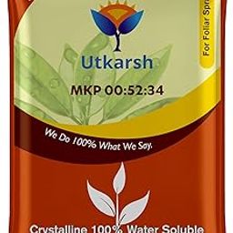 Utkarsh MKP (00:52:34) (Mono Potassium Phosphate- KH2PO4, 100% Water Soluble Complex Fertilizer, Foliar Spray Nutrition) Bumper Flowering & Fruiting in Plants/Home Garden (900 gm; Pack of 1)-image-70