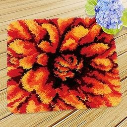 FABLOFT® Latch Hook Kits Rugs DIY Craft Needle Embroidery Rugs for Children Flower-picture-9