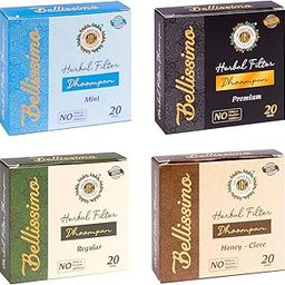 Bellissimo Herbal Cigarette, Tobacco & Nicotine free Herbal Filter Dhoompan, Non-Addictive Cessation Helps Quit, Pack of 4, Regular, Premium, Mint, Honey Clove Flavors-image-15