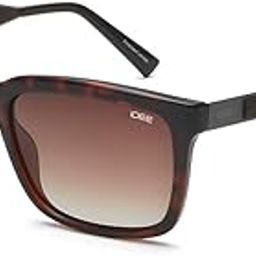 sunglasses| 100% UV protected | Gradient | Full Rim | Square | Men | Large | Shiny Dark Brown Demi Polycarbonate Frame | Brown Gradient TAC Lens-image-0