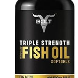Bolt Nutrition Triple Strength Omega-3 Fish Oil 1300mg Capsules | 500mg EPA & 400mg DHA | 60 Softgel Capsules-image-67