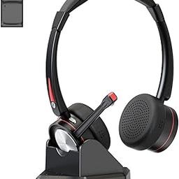 Bluetooth Headset with Microphone & Mute Button, 40 Hrs Working Time, Noise Cancelling for Work Office Laptop Teams Business Meeting-11