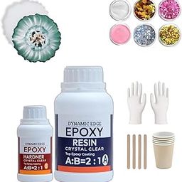 Epoxy Resin - 2:1 Epoxy Resin and Hardener Art Kit Crystal For Art and Craft Home Dcor Projects, Gloves & Sticks, epoxy resin art kit (EPOXY RESIN 150 G WITH MOULD)-image-38