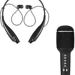 Mabron Combo Pack of 2 Items - Bluetooth WS-999 Wireless Mic, Hbs-730 Neckband Bluetooth Headphones (1 Year Warranty)-20