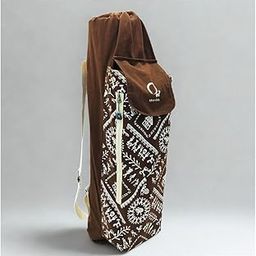 O2 Premium Yoga Mat Bag, Double Block Style | Extra Large Spacious Pocket fits 2 Blocks, Long Zipper Pocket for valuables, Adjustable Double Straps, Brown Warli Cotton Canvas-image-11