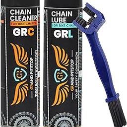 Grand Pitstop Combo of GRL Chain Lube and GRC Chain Clean Lube (500 ml) with Chain Cleaning Brush Blue Color, Bike Chain Cleaner for All Bikes, Super Durable Cleaning Tool-16