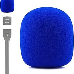 LEFXMOPHY Go Mic Foam for Rode Interview GO Handheld Adaptor for Rode Go II/ME/PRO Wireless Lav Mic, Blue Pop filter Microphone Windscreen Cover Windshield-image-1
