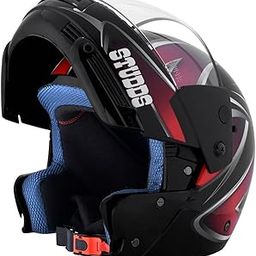 Studds Ninja D5 Full Face Helmet (Black and Red, M)-image-30