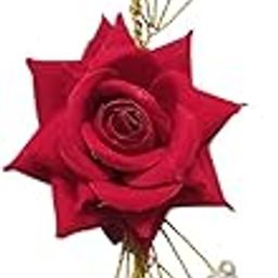 Sidhav Handcrafted Red Rose Brooch for Dupatta, Blouse, and Hair Styling – Floral for Traditional and Festive Outfits (Pack Of 1)-image-80