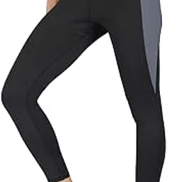 Imperative Women Quick Dry Gym Yoga Workout Sports Tights with Pocket | Outdoor Running Slim Fit Pants for Women |Leggings for Women (Black Grey)-picture-12