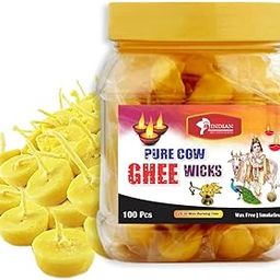 Indian Crafts Pure Cow Ghee Wicks Cotton Thread Readymade ghee Wicks Batti for Pooja Cow Ghee Diya Bati for Daily Puja (Pack of 100 Pcs)-image-43
