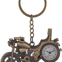 Gratus Bike Design Pocket Watch Vintage Clock Metallic Key Chain-image-6