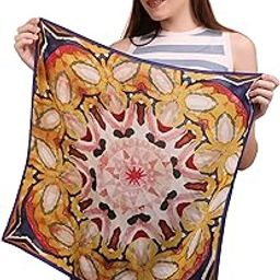 ILLUSIONAL MANDALA PRINTED SILK BANDANA-picture-23