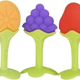 WONDER BABY Fruit Shape Silicone BPA Free Natural Organic Nipple Teethers | Teething Toys for Infants & Babies (Pack of 3, Multicolor)-18