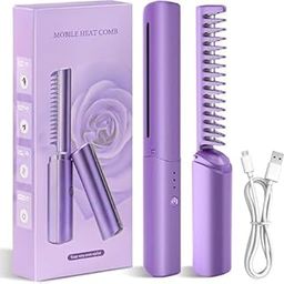DOUBLE SEVEN Mobile Heat Comb Cordless Hair Straightener Brush – USB Rechargeable Heated Comb, Portable Ceramic Hot Comb for Natural Hair, Anti-Frizz & Fast Heating for Travel & Touch-Ups-image-99