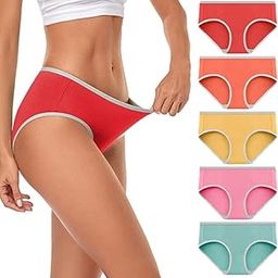 Women's Cotton PN-017 Fitted Bikini Style Underwear | Women Thong Panty | Low Rise Sexy Solid Hipster Sexy Lingerie Panties Briefs | 100% Super Cotton Combo (Multicolor) (Pack of 5).-15