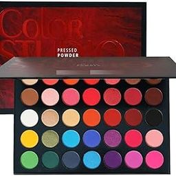 Mr. Huda Color Studio Eyeshadow Palette, Highly Pigmented 35 Shades Matte and Shimmers Makeup Palette, Waterproof Blendable Eye Shadow, No Flaking, Little Fall Out, Stay Long, Hard Smudge-image-84