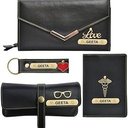 Personalized Name & Charm Leather Wallet Giftset for Women | Customize Combo Office Corporate Giftset Gifts for Women Employees Clients Staff Office Colleague (Black)-image-47