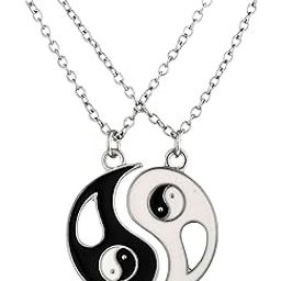 Gift Interlocking Love Necklaces for Couples Heart Pendant Best Friend Necklace for Women Jewelry Gift for Him and Her BFF Gifts Combo Friendship Necklace-5