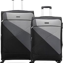 Vista Black Polyester Luggage Bag for Travel Set of 2 (Large & Medium) | Suitcase for Travel & Business | 4 Spinner Wheels, Anti Theft & Front Pockets | Travel Suitcase for Men & Women-picture-22